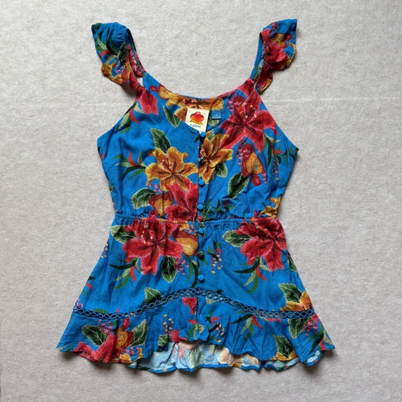 FARM Rio Ruffle Button Front Tank Top XS - Picture 6 of 14